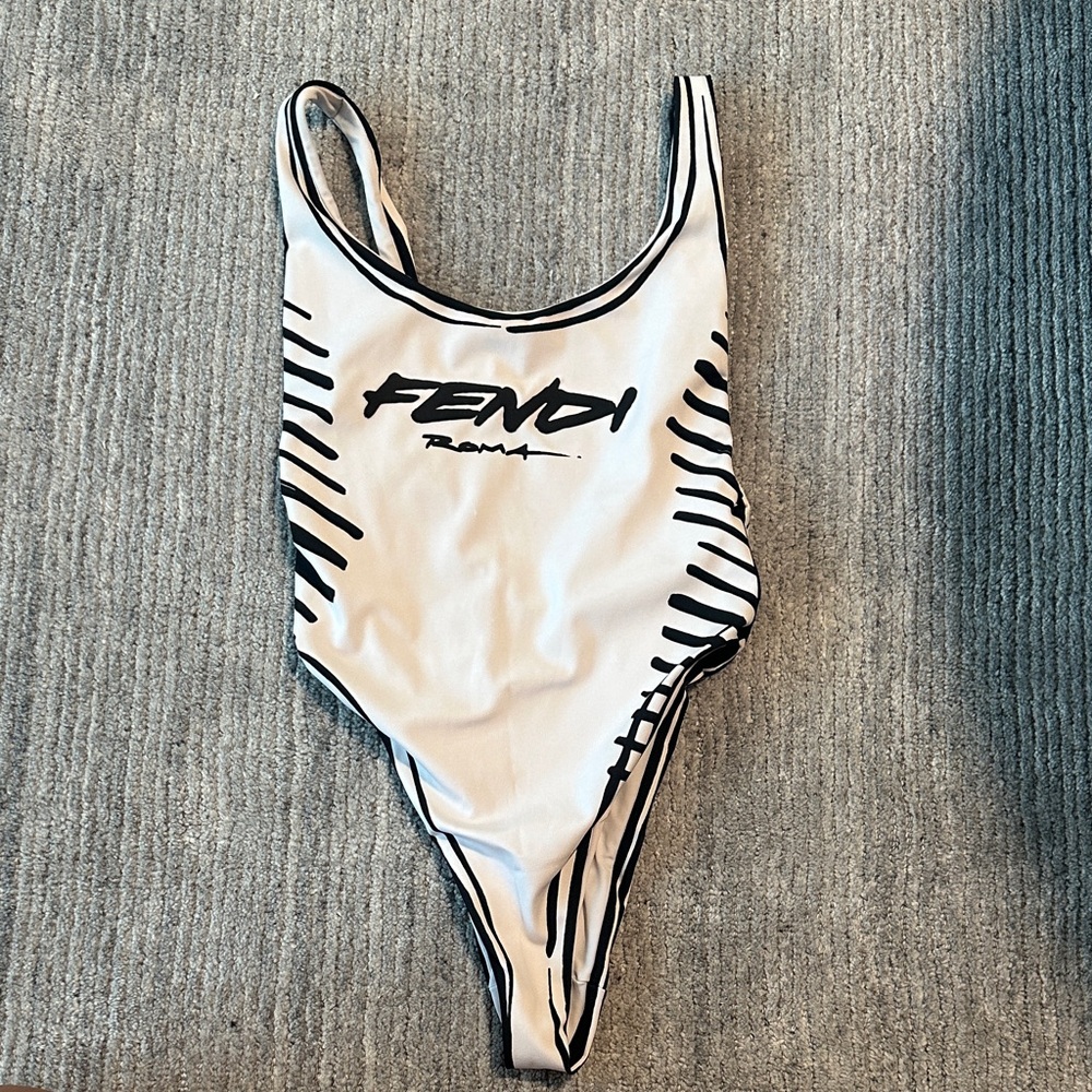 Fendi Black and White One-Piece Swimsuit